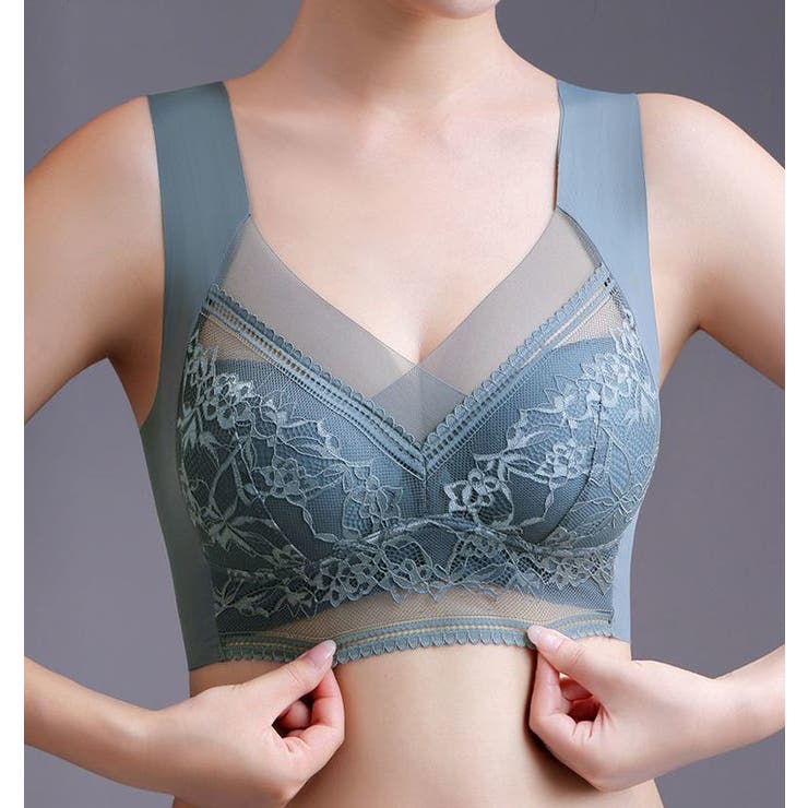 Bras Full-Cup Floral Lace Push-Up Bra Green 75C #11602 - Yamibuy.com