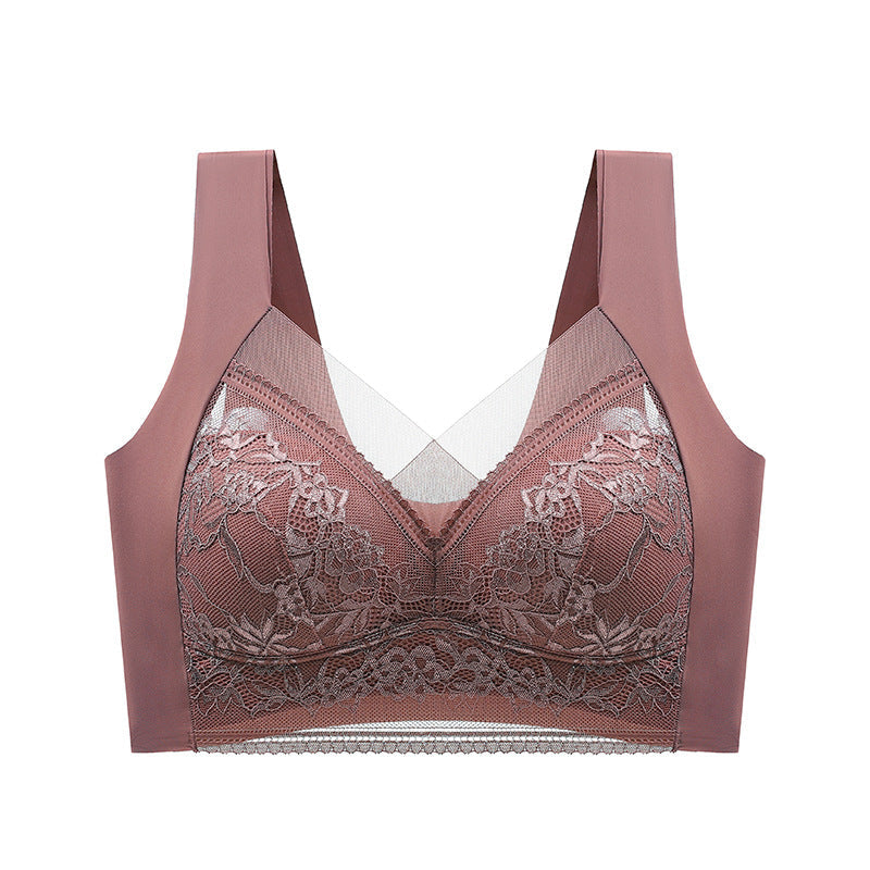 QerMiosap Ladies Small Bust Bra Sexy Lace Triangle Cup Push Up