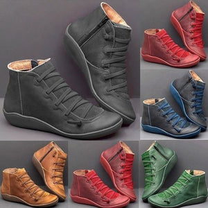 Botas de tornozelo com tiras vintage Libiyi para mulheres