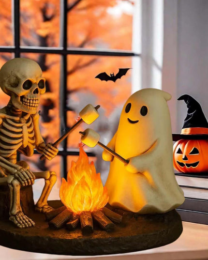 🎃Skeleton & Ghost Bonfire Night Lamp – Spooky Vibes for Your Halloween Décor!👻 - Libiyi