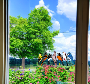 Birds Stained Glass Window Hangings - Libiyi