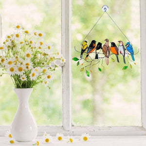 Birds Stained Glass Window Hangings - Libiyi