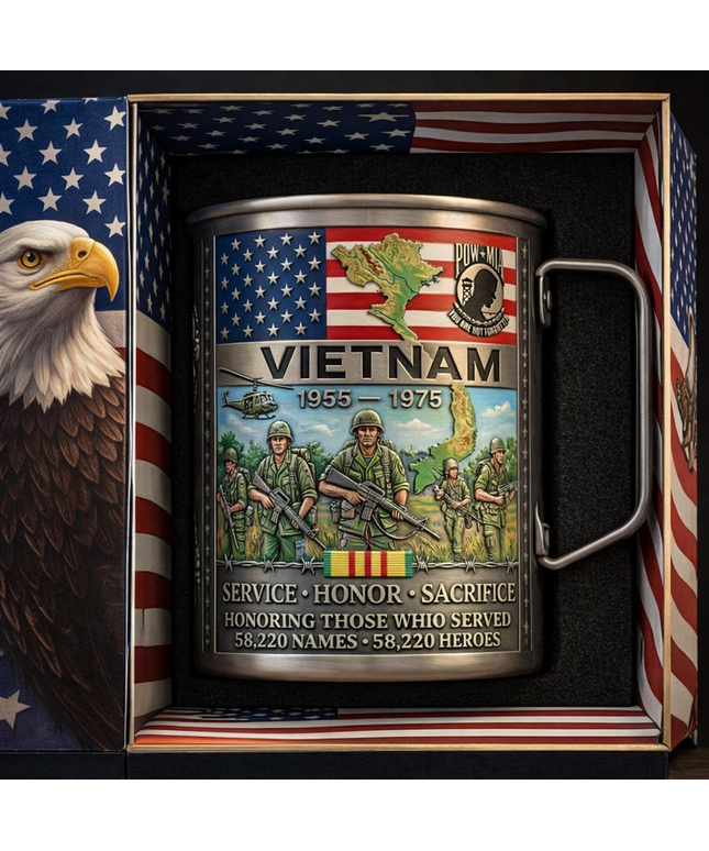 🎖️- Vietnam Veteran Honor Coffee Mug – 1955-1975 Service Tribute