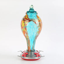 Laden Sie das Bild in den Galerie-Viewer, Hand Blown Glass Hummingbird Feeder - 25 Ounces - Libiyi