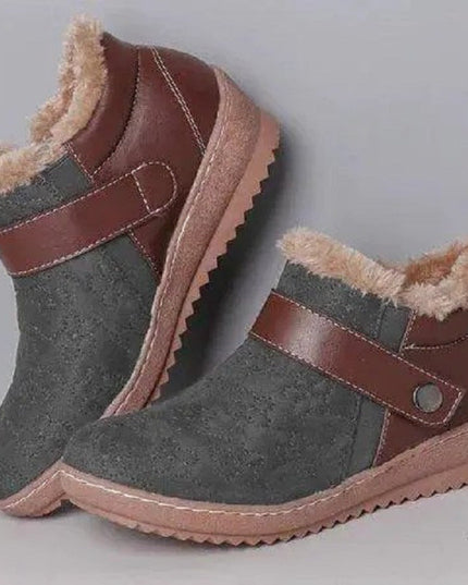 women's round toe low top color blocking cotton shoes - Keilini