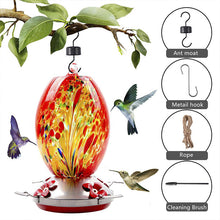 Cargar imagen en el visor de la galería, Hummingbird Feeder Hand Blown Glass