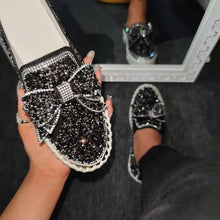 Load image into Gallery viewer, 👡Libiyi Women Shining Rhinestone Slip-on Loafers with Cute Bowknot - Libiyi