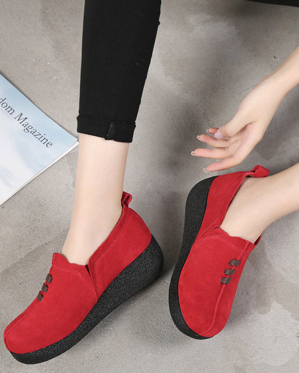 Libiyi Round toe fly woven mesh thick sole ladies casual shoes - Libiyi