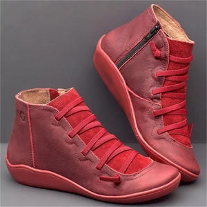 Vintage Strappy Ankle Boots for Women - Sursell