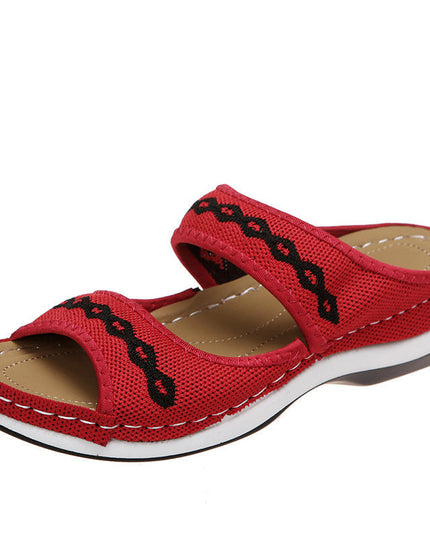 Stylish Wedge Cutout Comfortable Flat Slippers - Libiyi