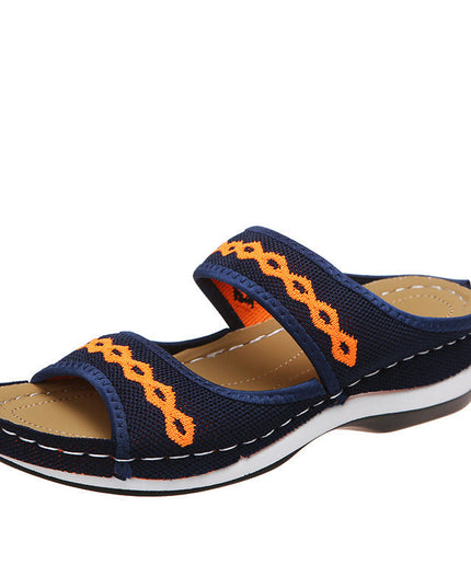 Stylish Wedge Cutout Comfortable Flat Slippers - Libiyi