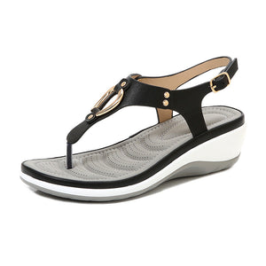 Ladies Rubber Sole Casual Wedge Sandals - Libiyi