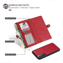 Cargar imagen en el visor de la galería, MEGSHI Magnetic 2-in-1 Detachable Leather Wallet Case For Samsung - Libiyi