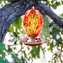 Load image into Gallery viewer, Hummingbird Feeder Hand Blown Glass