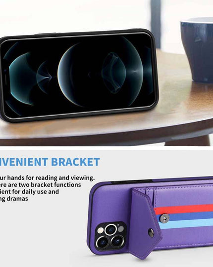 Lanyard Leather Wallet Card Holder Stand Phone Case For iPhone - Libiyi