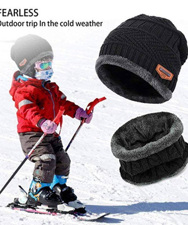 Warm Beanie Cap With Scarf - Libiyi