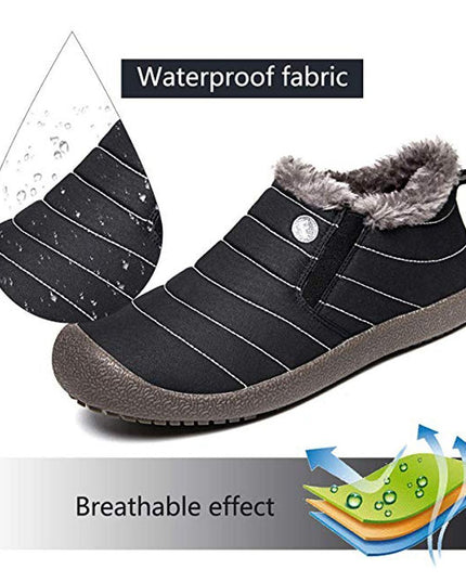 Large Size Waterproof Warm Cotton Snow Boots Lovers Shoes - Keilini