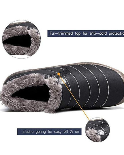 Large Size Waterproof Warm Cotton Snow Boots Lovers Shoes - Keilini