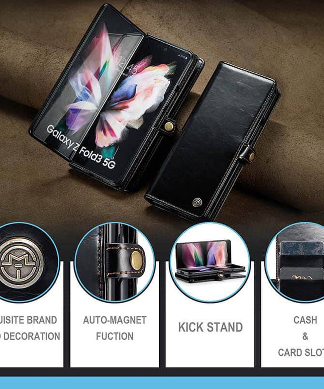 Luxury Flip Leather Card Slots Phone Case for Galaxy Z Fold 3 5G - Libiyi