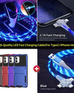 Ferrari Red / iPhone 12 / Case With 3in1 LED Fast Charging Cable