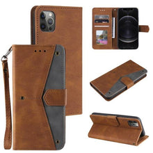 Cargar imagen en el visor de la galería, 2021 Splicing Leather Retro Protective Wallet Case For iPhone - Libiyi