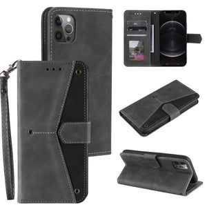2021 Splicing Leather Retro Protective Wallet Case For iPhone - Libiyi