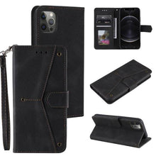 Carregar imagem no visualizador da galeria, 2021 Splicing Leather Retro Protective Wallet Case For iPhone - Libiyi