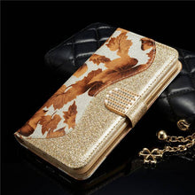 Carregar imagem no visualizador da galeria, Leather Glitter Rhinestone Flip Case For Samsung - Libiyi