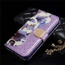 Cargar imagen en el visor de la galería, Leather Glitter Rhinestone Flip Case For Samsung - Libiyi