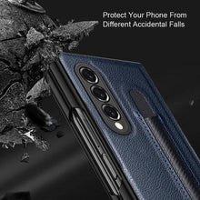 Cargar imagen en el visor de la galería, Luxury Business PU Leather Case for Samsung Galaxy Z Fold 3 5G with S Pen Holder - Libiyi