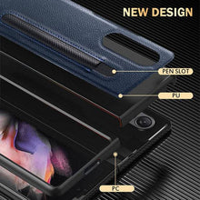Laden Sie das Bild in den Galerie-Viewer, Luxury Business PU Leather Case for Samsung Galaxy Z Fold 3 5G with S Pen Holder - Libiyi