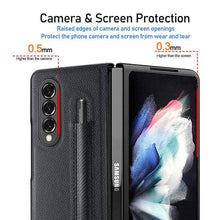Carregar imagem no visualizador da galeria, Luxury Business PU Leather Case for Samsung Galaxy Z Fold 3 5G with S Pen Holder - Libiyi