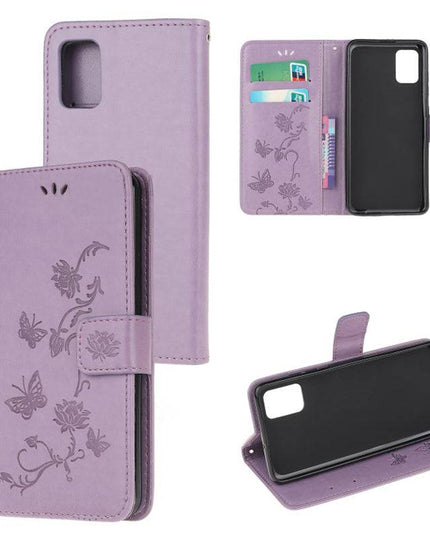 Imprint Butterfly Flower Leather Mobile Phone Case for iPhone 12Mini - Libiyi