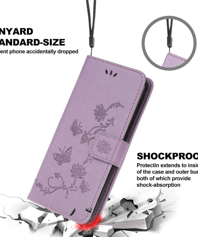 Imprint Butterfly Flower Leather Mobile Phone Case for iPhone - Libiyi