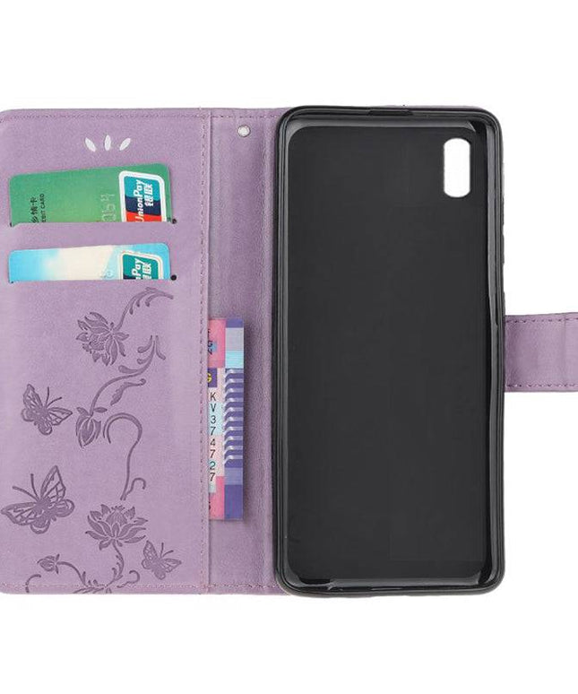 Imprint Butterfly Flower Leather Mobile Phone Case for iPhone XR - Libiyi