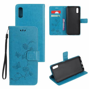 Imprint Butterfly Flower Leather Mobile Phone Case for iPhone XR - Libiyi