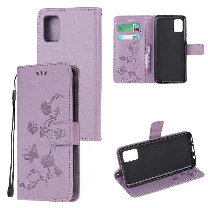 Imprint Butterfly Flower Leather Mobile Phone Case for Samsung S20 ultra - Libiyi
