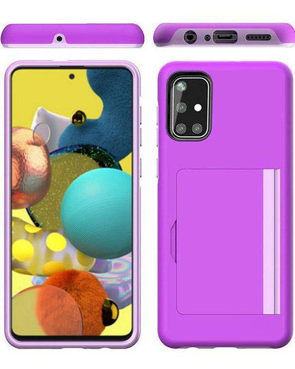 Armor Protective Card Holder Case for Samsung A Series With 2-Pack Screen Protectors - Libiyi
