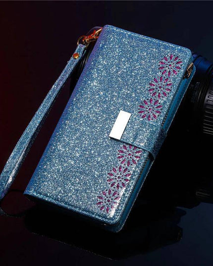 Glitter Sparkly Girly Bling Leather Flip Cover For Samsung S Series - Libiyi
