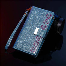 Cargar imagen en el visor de la galería, Glitter Sparkly Girly Bling Leather Flip Cover For Samsung S Series - Libiyi