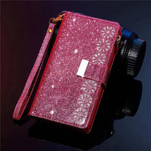 Load image into Gallery viewer, Glitter Sparkly Girly Bling Leather Flip Cover For Samsung S Series - Libiyi
