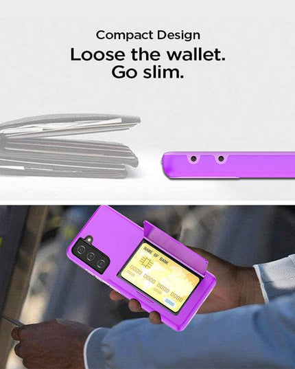 Armor Protective Card Holder Case for Samsung S21(5G) With 2-Pack Screen Protectors - Libiyi