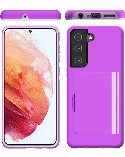 Armor Protective Card Holder Case for Samsung S21 Plus(5G) With 2-Pack Screen Protectors - Libiyi