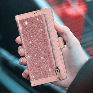 Bling Wallet Case with Wrist Strap for Samsung A12 - Libiyi