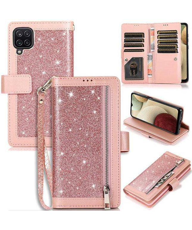 Bling Wallet Case with Wrist Strap for Samsung A42(5G) - Libiyi