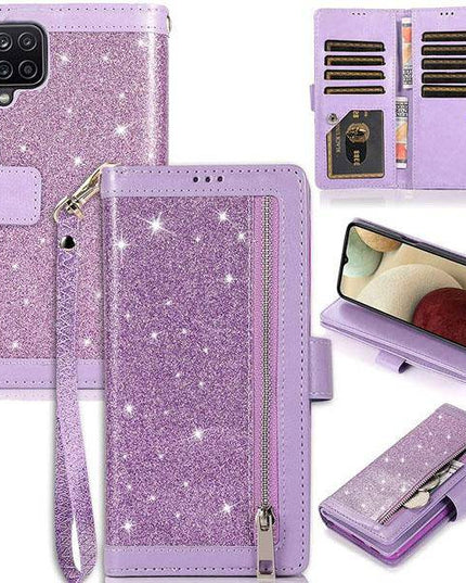 Bling Wallet Case with Wrist Strap for Samsung A42(5G) - Libiyi