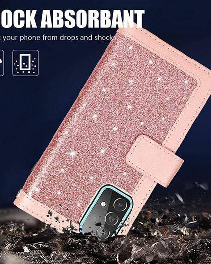 Bling Wallet Case with Wrist Strap for Samsung A52(4G/5G) - Libiyi