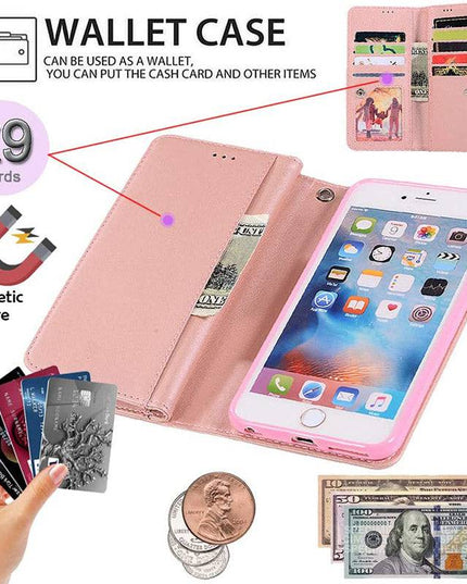 Bling Wallet Case with Wrist Strap for iPhone - Libiyi