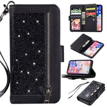 Load image into Gallery viewer, Bling Wallet Case with Wrist Strap for iPhone - Libiyi