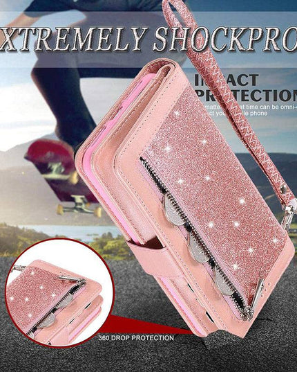 Bling Wallet Case with Wrist Strap for iPhone 12 Series - Libiyi